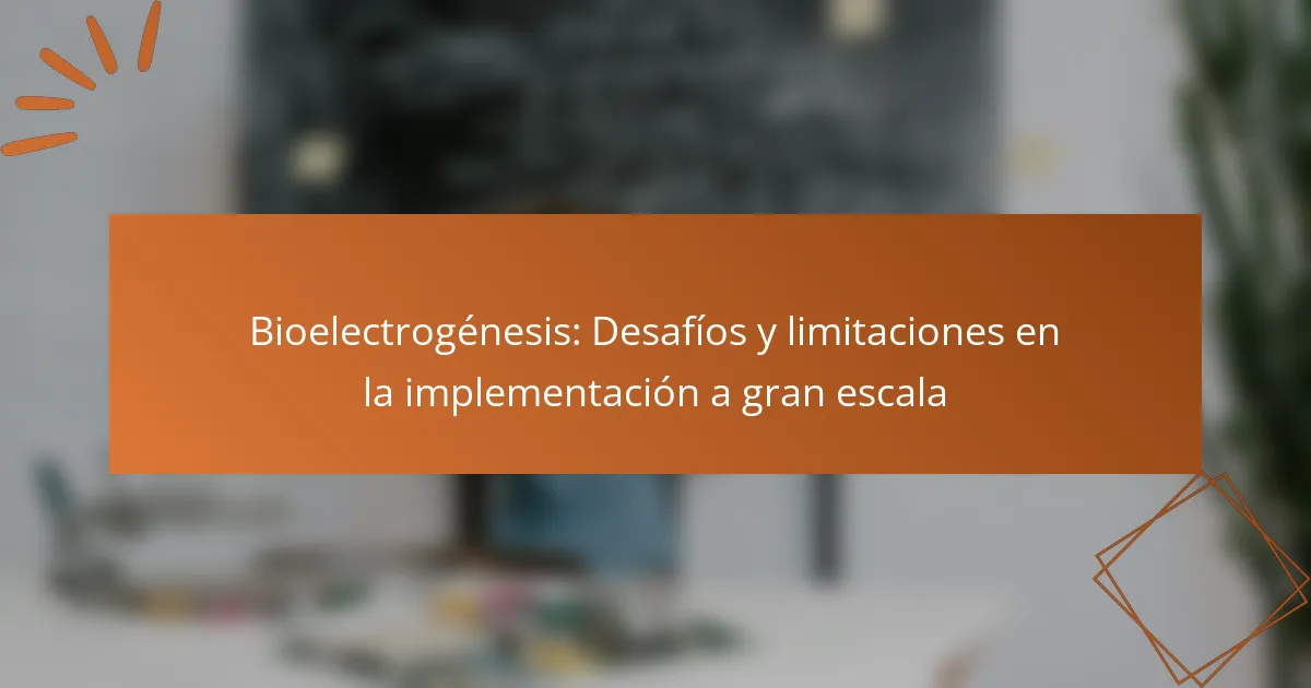Bioelectrogénesis: Desafíos y limitaciones en la implementación a gran escala